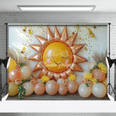 Lofaris Sunshine Floral Balloon Sweet Cake Smash Backdrop